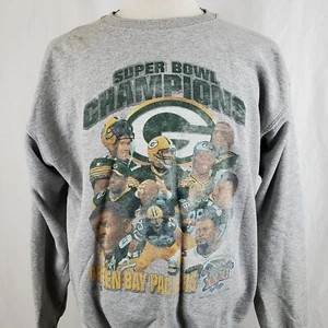 Vintage Starter Green Bay Packer Sweatshirt Super Bowl XXXI Champions Large 90's - Picture 1 of 11