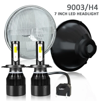 Par de faros LED redondos de 7 pulgadas de haz alto-bajo H4 9003 para Porsche 944 1983-1991 Foto 1 de 4