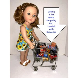 18" Doll Metal Shopping Grocery Cart Zuru Mini Brands Real Littles Food NO DOLL - Picture 1 of 9