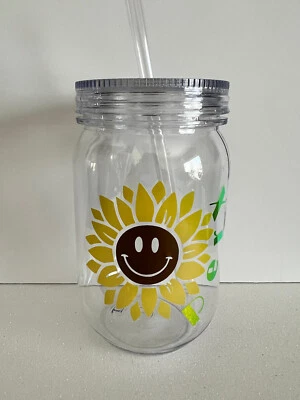 Sunshine Perx Mason Jar 24oz Acrylic Custom Tumbler Cup - Image 1 of 3