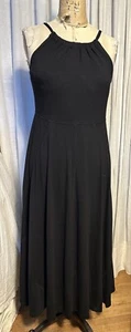 Gap Womens Blk Jersey Fit Flare Sleeveless Long Dress Sz S Pre-owned - Picture 1 of 11