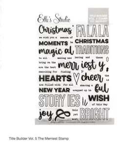 Elle's Studio TITLE BUILDER VOL. 5 - THE MERRIEST Christmas Stamp Set , Retired - Picture 1 of 4