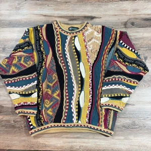 Maglione maglia anni 90 Y2K vintage Tundra Coogi Cosby stile 3D testurizzato Biggie - Foto 1 di 6