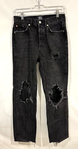 Urban Outfitters BDG schwarze Jeans Gr. 26 Relaxed Straight Distressed Button Fly - Bild 1 von 18