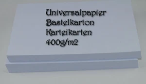 Bastelkarton Universalpapier Karteikarten 400g,DIN A2,A3,A4,A5,A6,A7lang quadrat - Bild 1 von 2