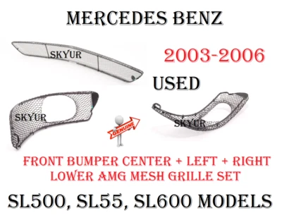 Juego de parrilla AMG de malla inferior de 3 piezas para Mercedes W230 03-06 USADO Foto 1 de 4