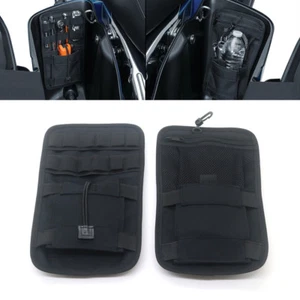 Pair Black Saddlebag Organizer Hard Bags Storage For Harley Touring Bagger 08-18 - Picture 1 of 8
