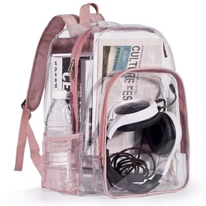 Mochila escolar transparente resistente Ver a través de bolsas de libros - Picture 1 of 7