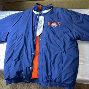 Vintage Starter Chicago Bears Puffer Coat Herren XXL Blau Orange NFL Team Patch - Bild 1 von 13
