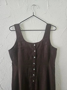 Johnny Was Maxikleid braun Leinen Größe S Vintage - Bild 1 von 6