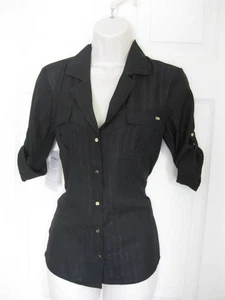 CAMISA TOP BEBE NEGRA ALYN MANGA 3/4 BOTÓN A PRESIÓN NUEVA CON ETIQUETAS PEQUEÑA S - Imagen 1 de 7