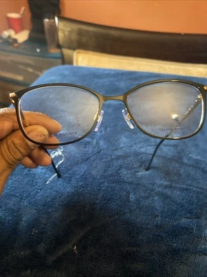 Originale TOMMY HILFIGER TH 1637 2M2 Eyeglasses BLACK/GOLD New Metal 53-17-140 - Image 1 of 4
