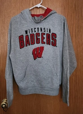 Sudadera con Capucha University Of Wisconsin Badgers J America Ropa Deportiva Gris Pullover Mediano Foto 1 de 4