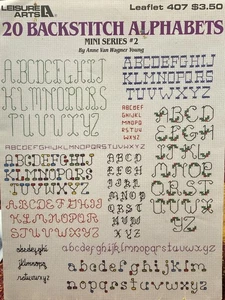 Leisure Arts #407 20 Backstitch Alphabets Mini Series 2 - Cross Stitch 1985 - Picture 1 of 2