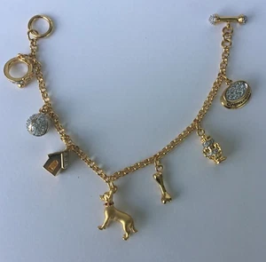 Vintage New DANBURY MINT Gold Tone CHIHUAHUA Dog Charm 7.5” Bracelet Orig Box - Picture 1 of 10