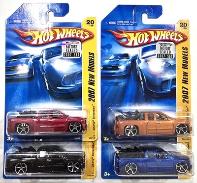 HOT WHEELS 2007 NEW MODELS CHEVY SILVERADO - LOT OF 4  FACTORY SEALED - Image 1 of 4