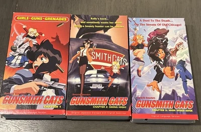 Gunsmith Cats Vol. 1-3 VHS Complete Set Htf Anime Rare Out Of Print - Image 1 of 4