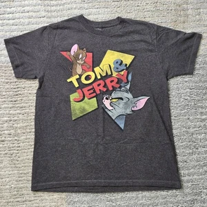 Tom & Jerry Shirt Mens Large Gray Cartoon Graphic Tee Short Sleeve Humor - Picture 1 of 8