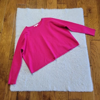 Maje Boxy Crop Sweater Women's 1 / Small Fuchsia Pink Viscose Blend - Image 1 of 4