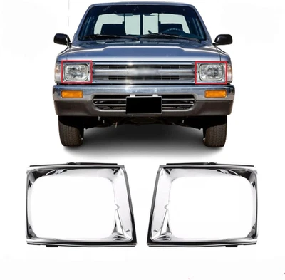 Headlight Door Set For 1989-1991 Toyota Pickup Left & Right Set 2PC Chrome 4WD - Imagem 1 de 4