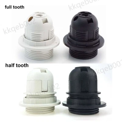 5PC E27 Light Bulb Base Screw Lamp Holder Pendant power Socket Lampshade White - Image 1 of 4