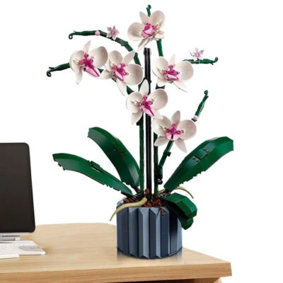 MARKENLOS Neu Orchid Artificial Plant Building Set with Flowers,Home DIY Décor