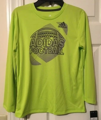 ADIDAS CLIMALITE мальчика длинным рукавом спортивная рубашка молодежный размер - 7 X новый с Ярлыками - Изображение 1 из 4