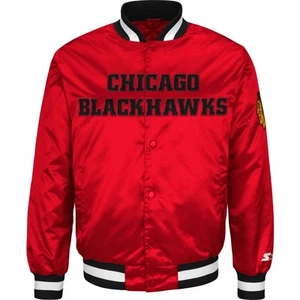 New G-III Chicago Blackhawks Satin Red Jacket Mens Sz L or XL - Picture 1 of 1