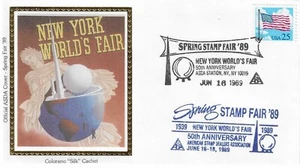 New York World'S Spring Fair American Stamp Dealers ASDA USA Colorano Silk 1989 - Picture 1 of 1