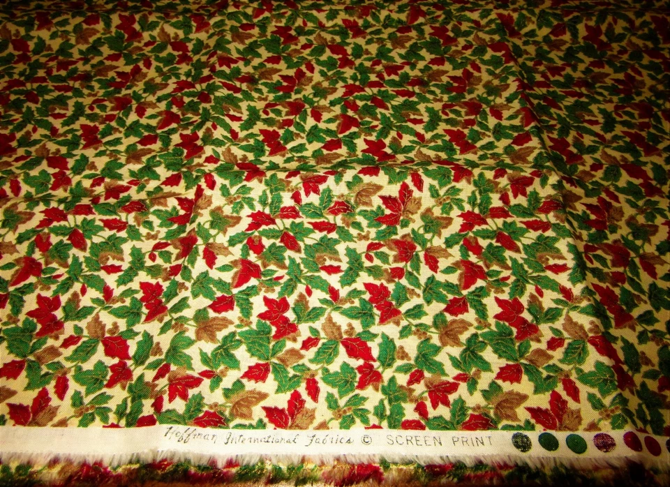 Vintage Hoffman International Fabric Leaves 1 and 1/2 Yds x 44" - Image 1 of 4