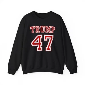 Sweat col rond President Trump 47, sweat unisexe confortable, politique - Photo 1/50