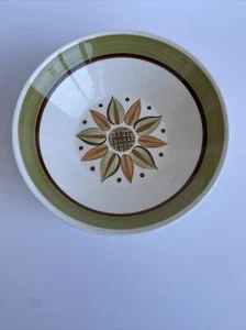 Vintage MCM Scandia Stone Por Hara Cuenco “Centauro” Patrón Verde Salvia Floral - Imagen 1 de 7
