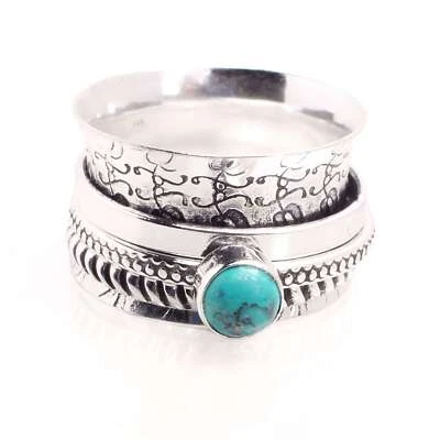 Versilbert Spange Ring Handmade Schmuck Geschenk für Damen Größe US 7.5 R-681 - Bild 1 von 3