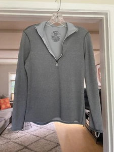 Womens Patagonia Capilene 3 Midweight 1/4 Zip Pullover size Small grey stripe - Picture 1 of 5