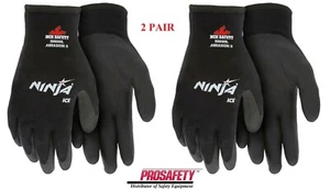 2- Ninja Ice Insulated Cold Weather Warm Winter Safety Palm Coated WORK GLOVES - Picture 1 of 6