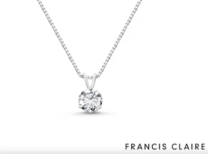 Sparkling 0.85 Caret Moissanite Pendant DEF-color-NIB by Francis Claire - Picture 1 of 6
