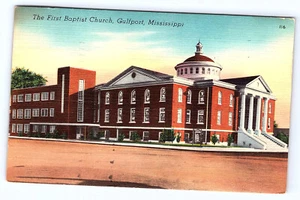 Gulfport Mississippi First Baptist Church postcard C224 - Picture 1 of 2
