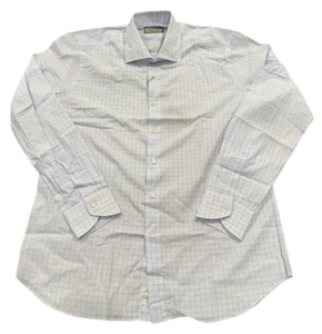 NUEVA Camisa de Vestir Canali Para Hombres Cuadros Tonales Calce Regular Azul Talla 17 Nueva con Etiquetas Envío GRATIS - Imagen 1 de 3