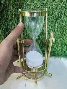 Timer sabbia clessidra ottone nautico marittimo timer vintage orologio sabbia regalo - Foto 1 di 3