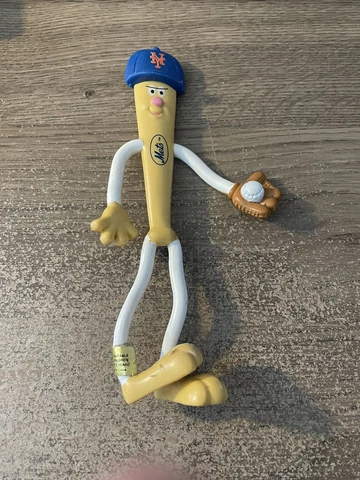 New York Mets Baseball Bat Rubber Poseable Bendable Toy Figure MLB Cover