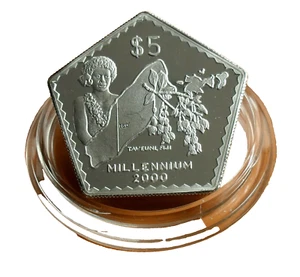 1999 FIJI $5 SILVER PROOF 925 1oz THE MILLENNIUM COIN "MILLENNIUM 2000" - Picture 1 of 3