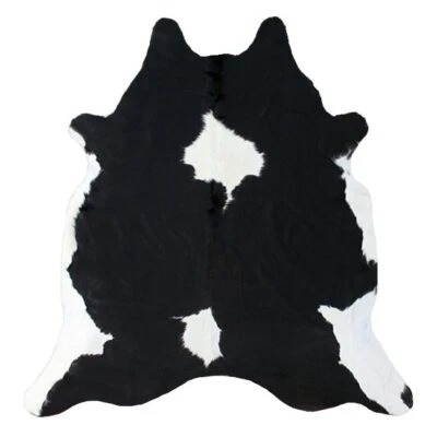 8x7 FEET ! Real MOSTLY BLACK & WHITE Cowhide Rug natural hair Cowhides Cow Hide - Image 1 of 3