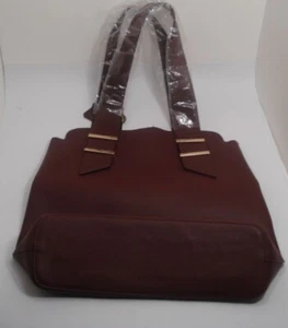 "Bolso de mano Lionel Borgoña de cuero vegano 14 1/2" - Imagen 1 de 7