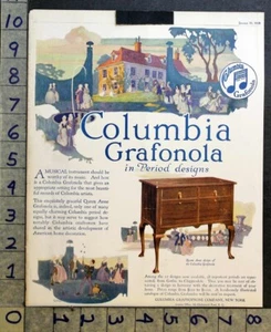 1919 Columbia Grafonola Fonógrafo Música Record Play Queen Anne Emil Ad FC4351 - Imagen 1 de 1