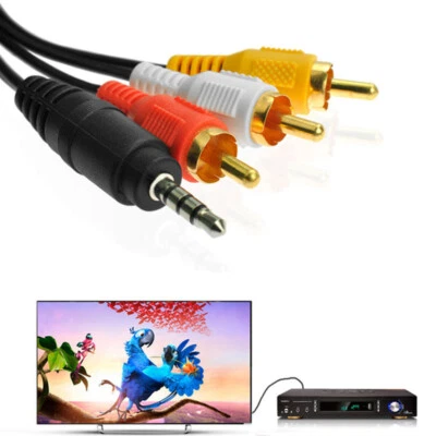 3.5mm Plug AUX to 3RCA AV Audio Video Cable RCA Cord Wire Adapter DVD STB to TV - Image 1 of 4