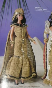 Vestido muñeca Cleopatra Fashion; (CQE-149) patrón ganchillo vintage  - Imagen 1 de 2