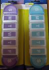 2 X Ezy Dose Tablet Daily Planners In Blue/Purple, New