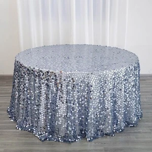 120" Large Payette Sequin Round Tablecloth Wedding Linens Dtcorations Wholesale - Picture 1 of 96