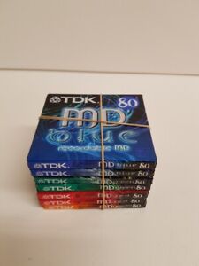 TDK Mini Discs Recordable Seven New Sealed Discs Different Colours 80 Minutes 