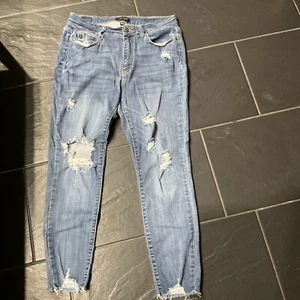 Judy Blue Damen blau Skinny Fit Stretch Distressed Jeans Größe 13-31 x 26 - Bild 1 von 7
